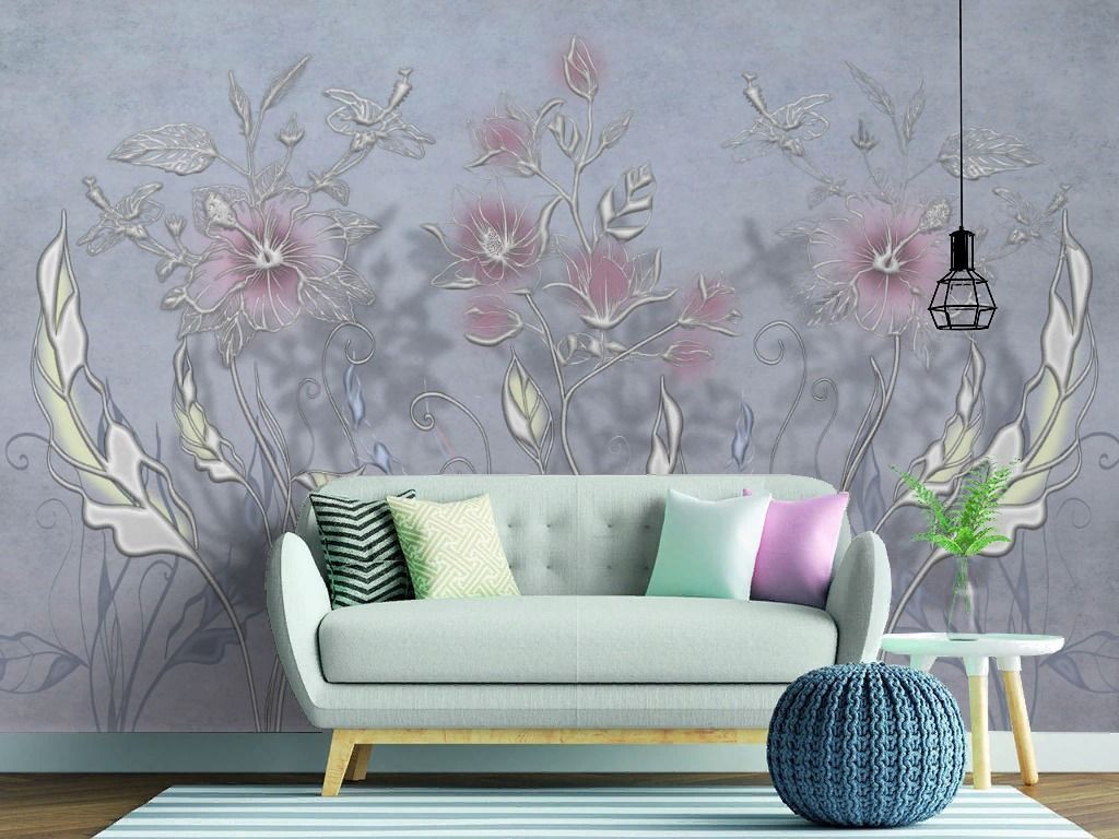 Фотообои Объемный рисунок цветы  13-746