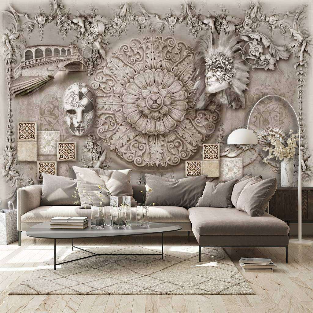 Фотообои в интерьере маски  7-495 фото