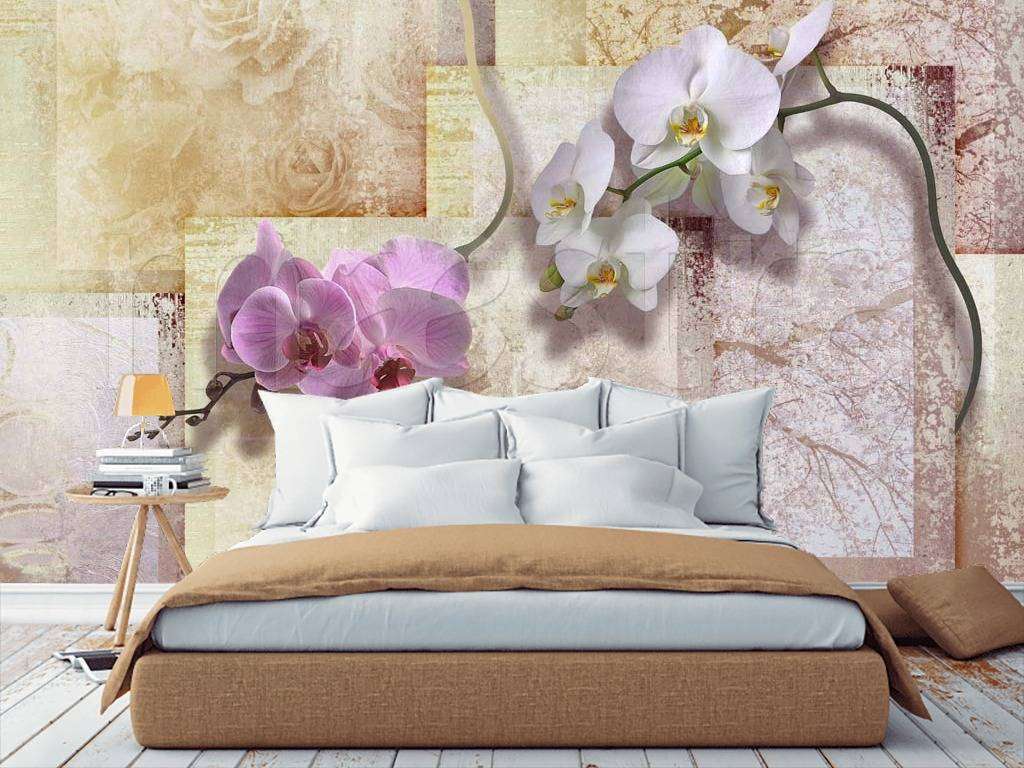 Фотообои 3д орхидеи на фоне панно  7-688