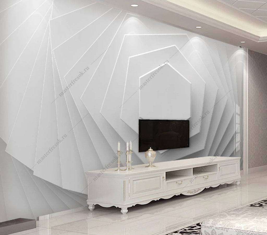 Фотообои в интерьере трехмерные фигуры  15-826 фото