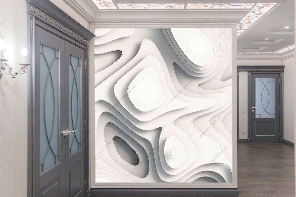 Фотообои в интерьере 3д волны  10-868 фото