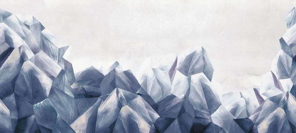 Фотообои в интерьере 3д полигональные горы  9-1263 фото