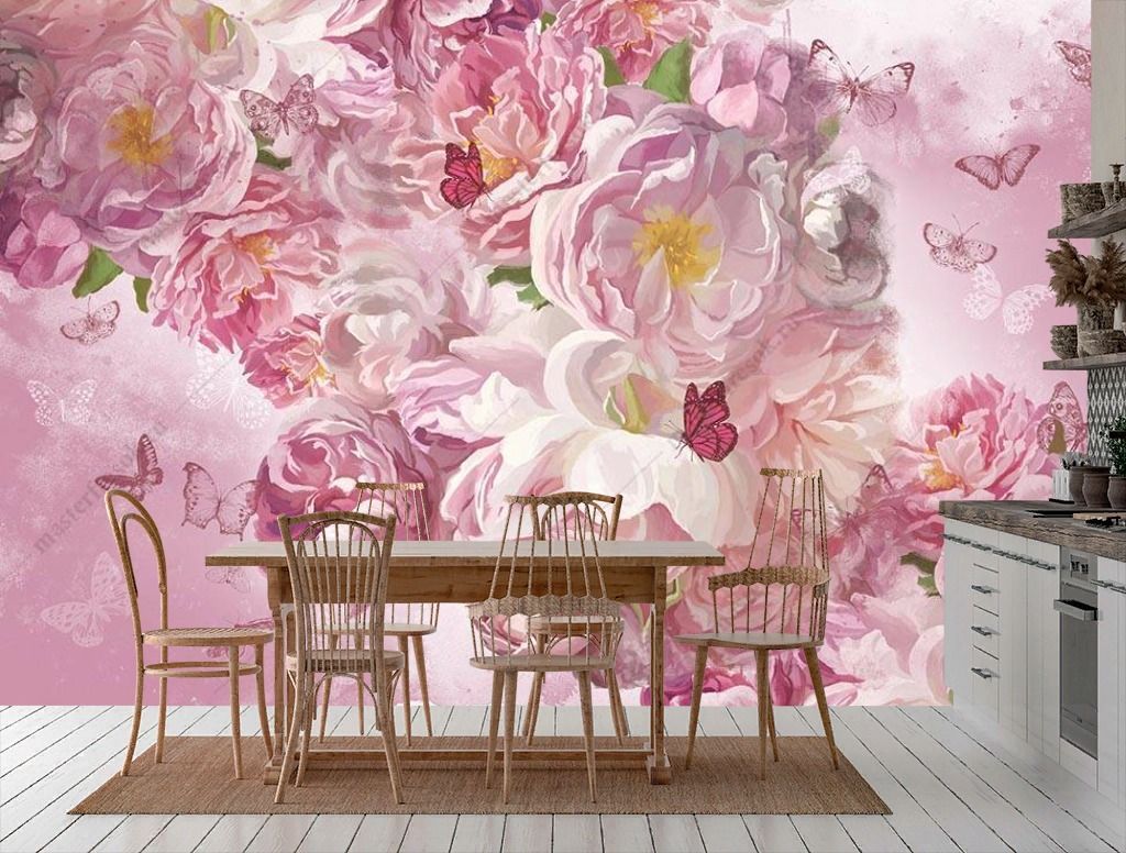 Фотообои Розовые пионы  10-874