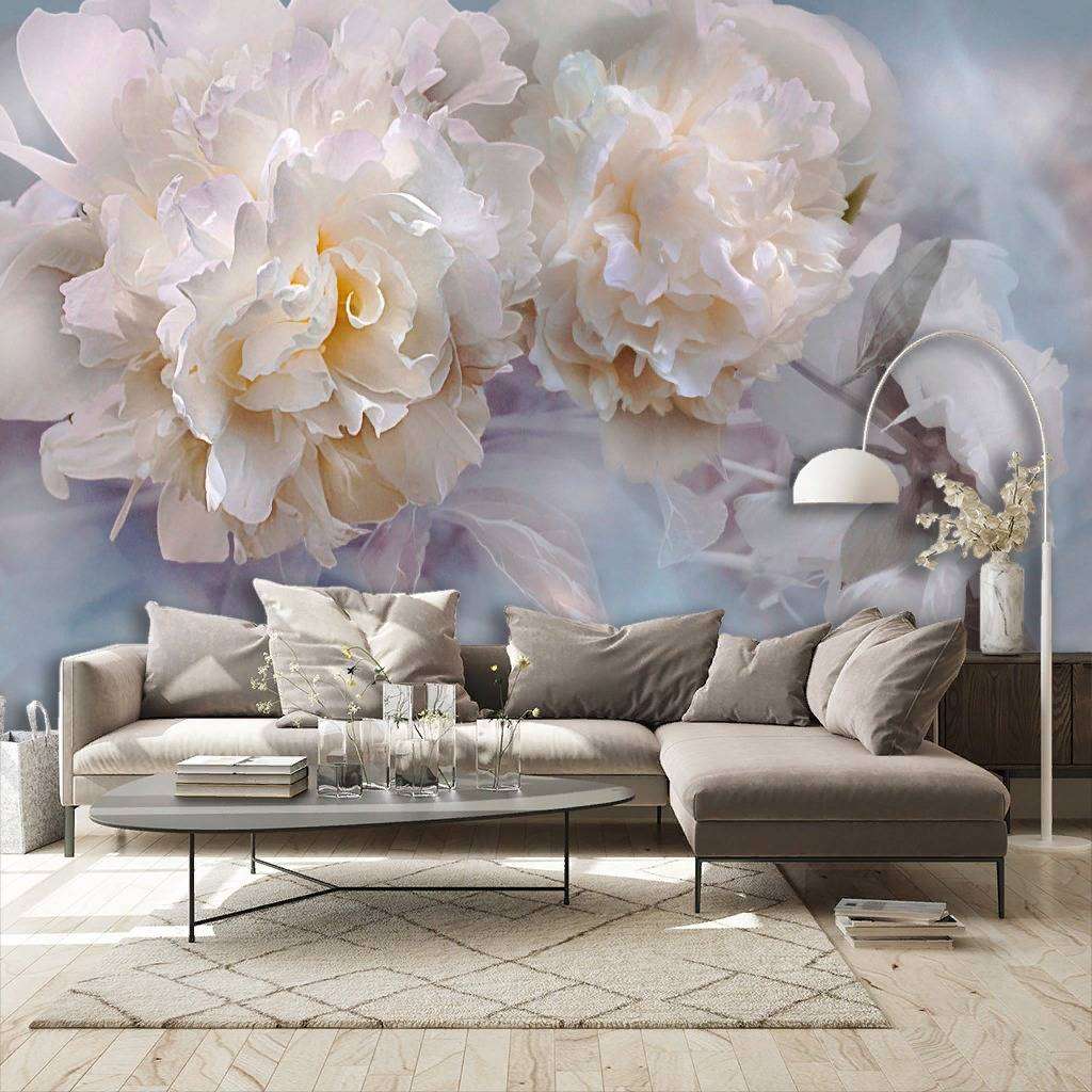 Фотообои в интерьере пион 3д  13-239 фото
