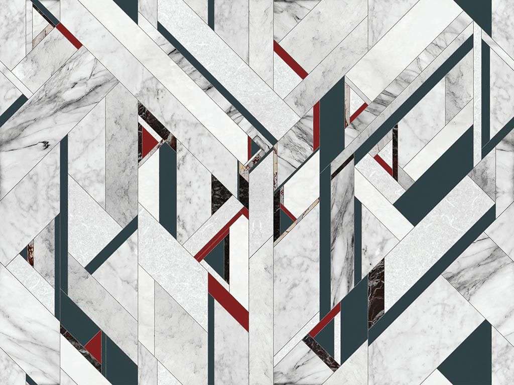 Фотообои в интерьере геометрия на мраморе  9-1252 фото