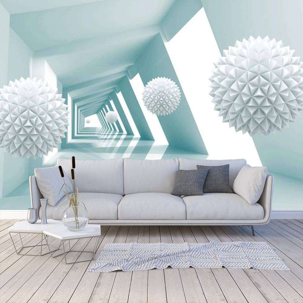 Фотообои в интерьере стереоскопические шары  15-707 фото