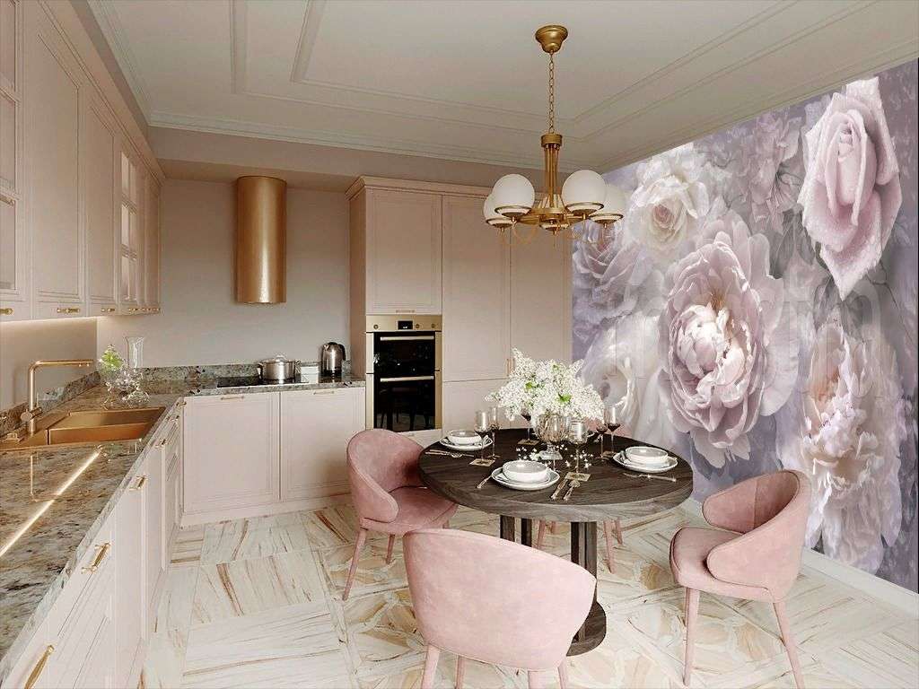 Фотообои в интерьере натюрморт "3d пионы"  7-882 фото