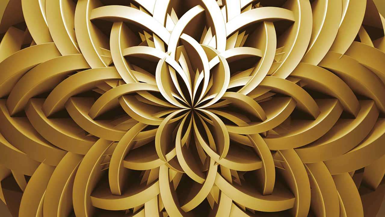 Фотообои в интерьере 3д абстракция цветочный орнамент  9-024 фото