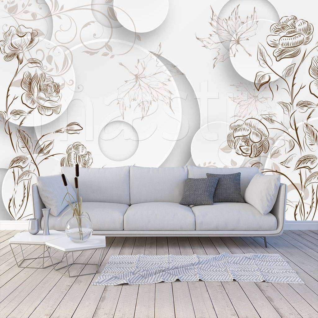 Фотообои 3д цветы графика  7-836