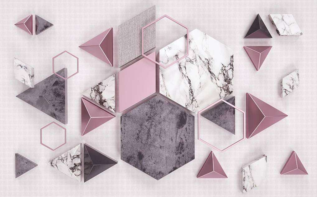 Фотообои в интерьере 3д мраморные стереоскопические панели  15-477 фото