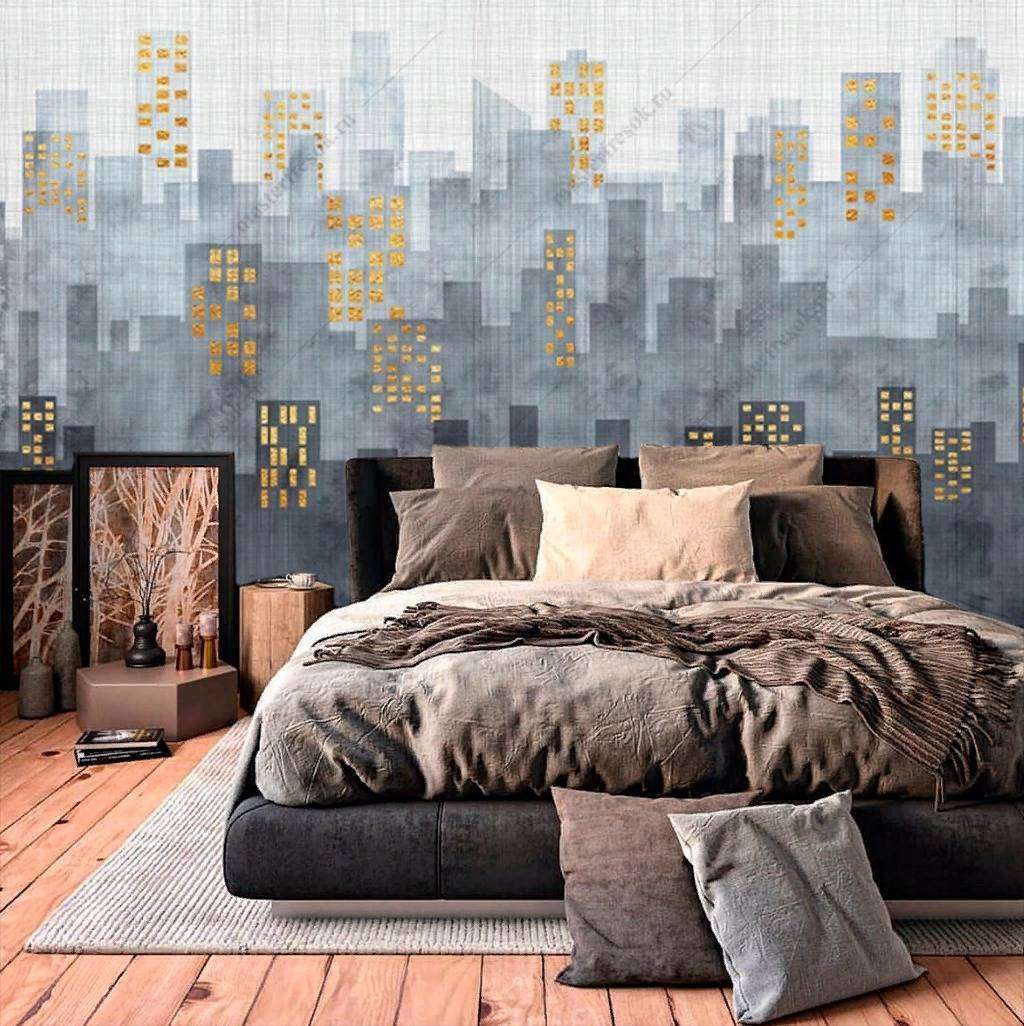 Фотообои в интерьере ночной город  15-863 фото