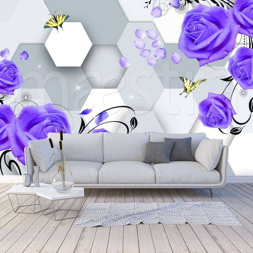 Фотообои Сиреневые цветы на сотах 3д  10-395