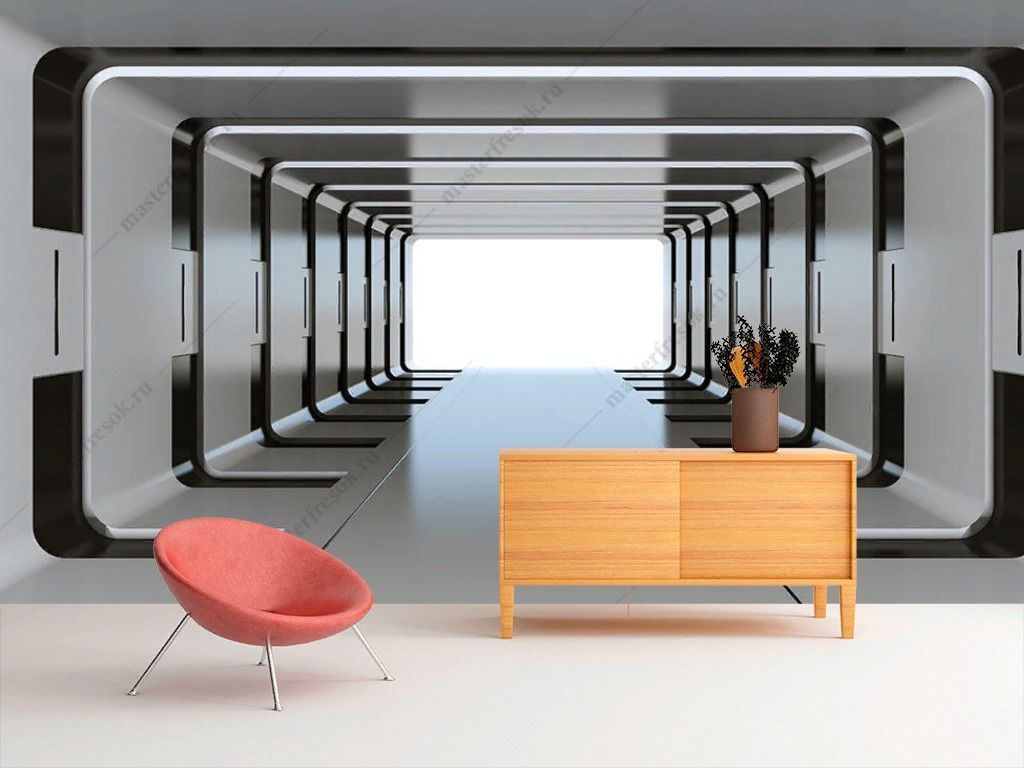 Фотообои Квадратный тоннель 3д  9-1593