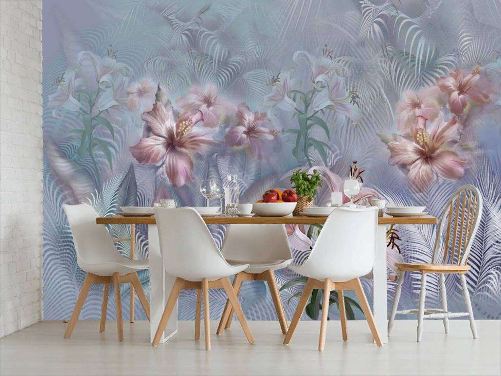 Фотообои в интерьере прекрасные лилии  13-298 фото