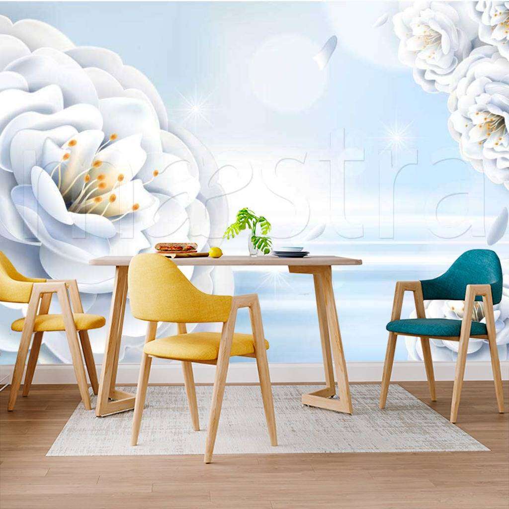 Фотообои Голубой цветочный фон  9-016