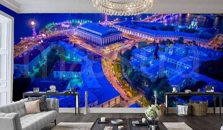 Фотообои Санкт Петербург в ночных огнях  9-695