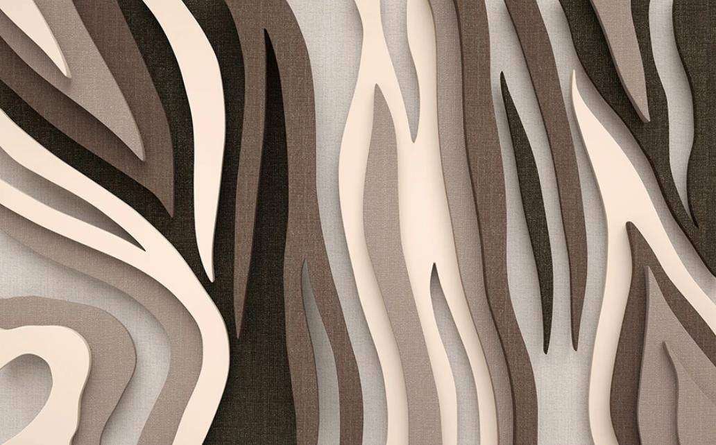 Фотообои в интерьере полосатая 3д ткань  15-434 фото