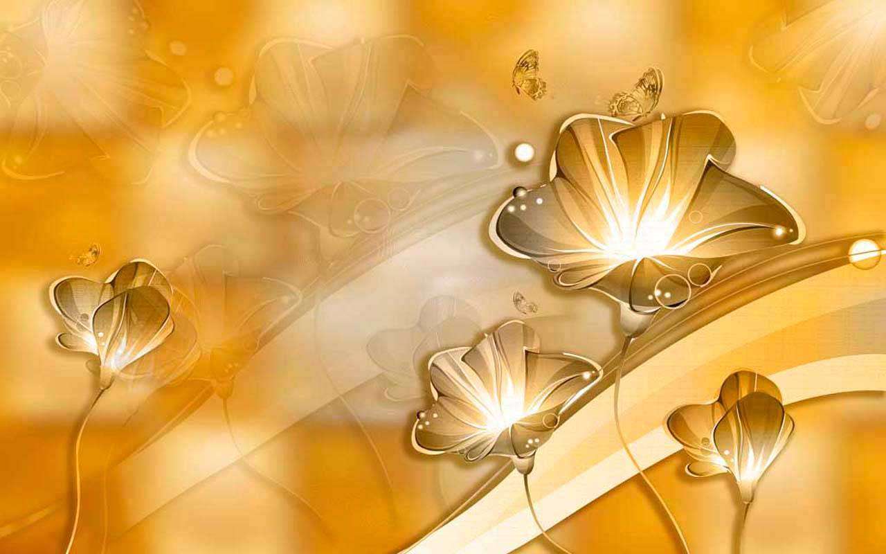 Фотообои в интерьере сказочные 3д цветы  10-413 фото