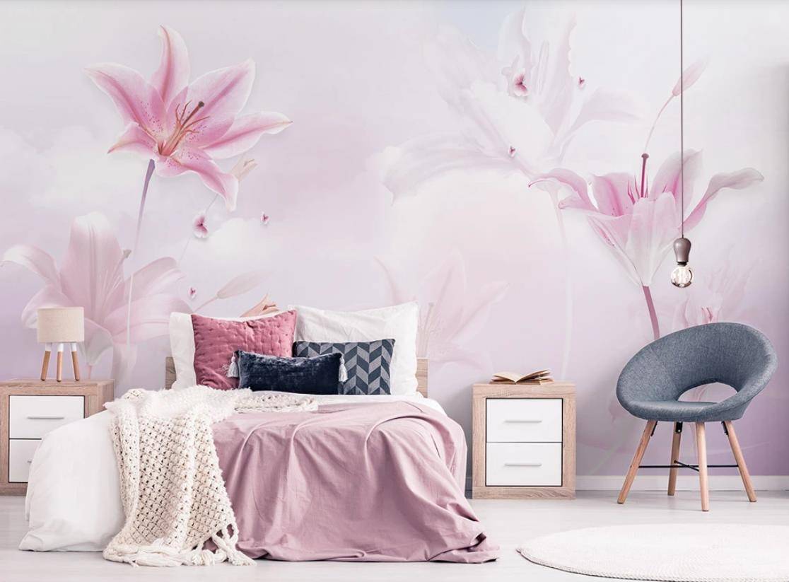 Фотообои Розовые цветы 3д  15-451