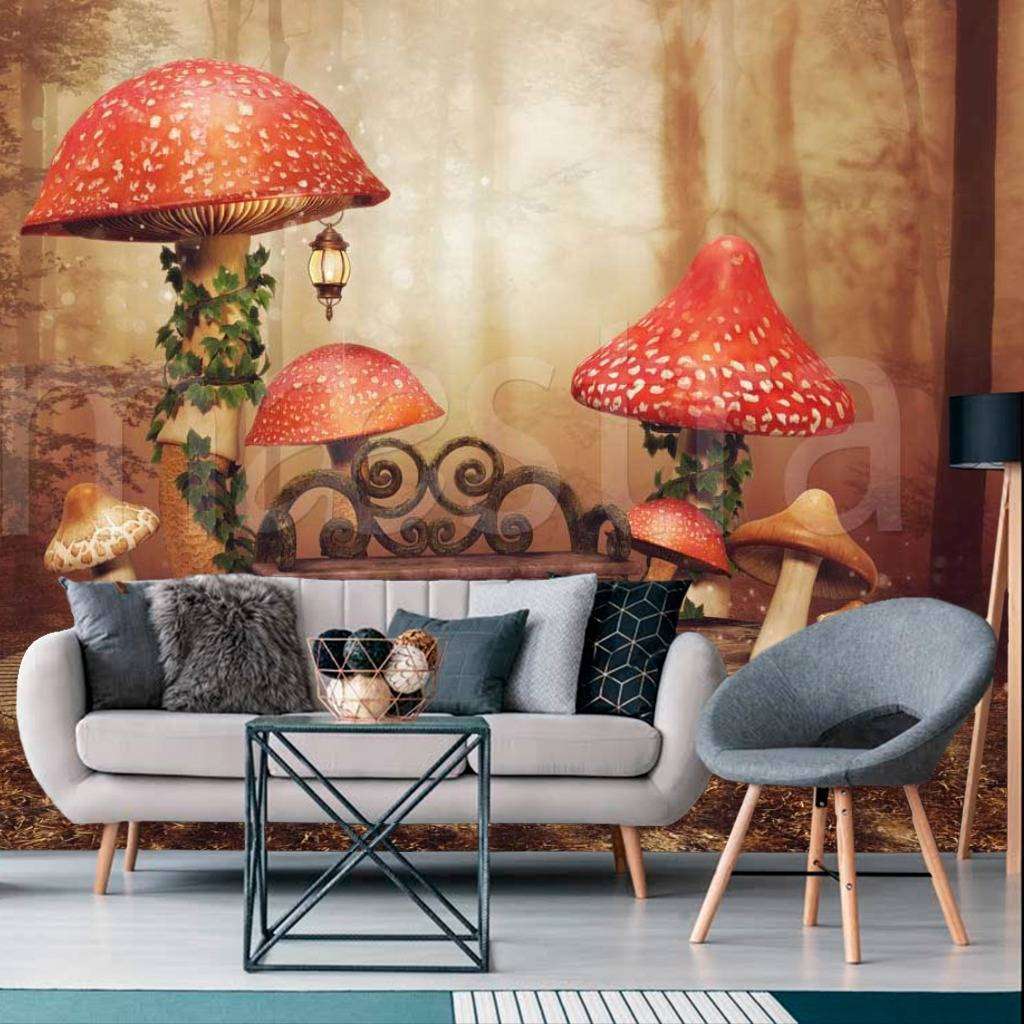 Фотообои 3д грибной лес  9-035