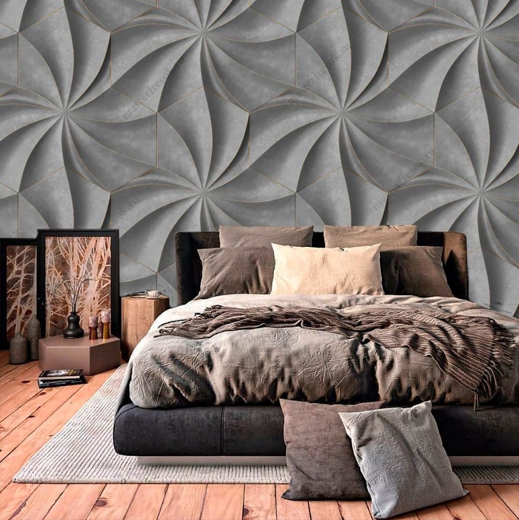 Фотообои Серые волны 3д  9-1574