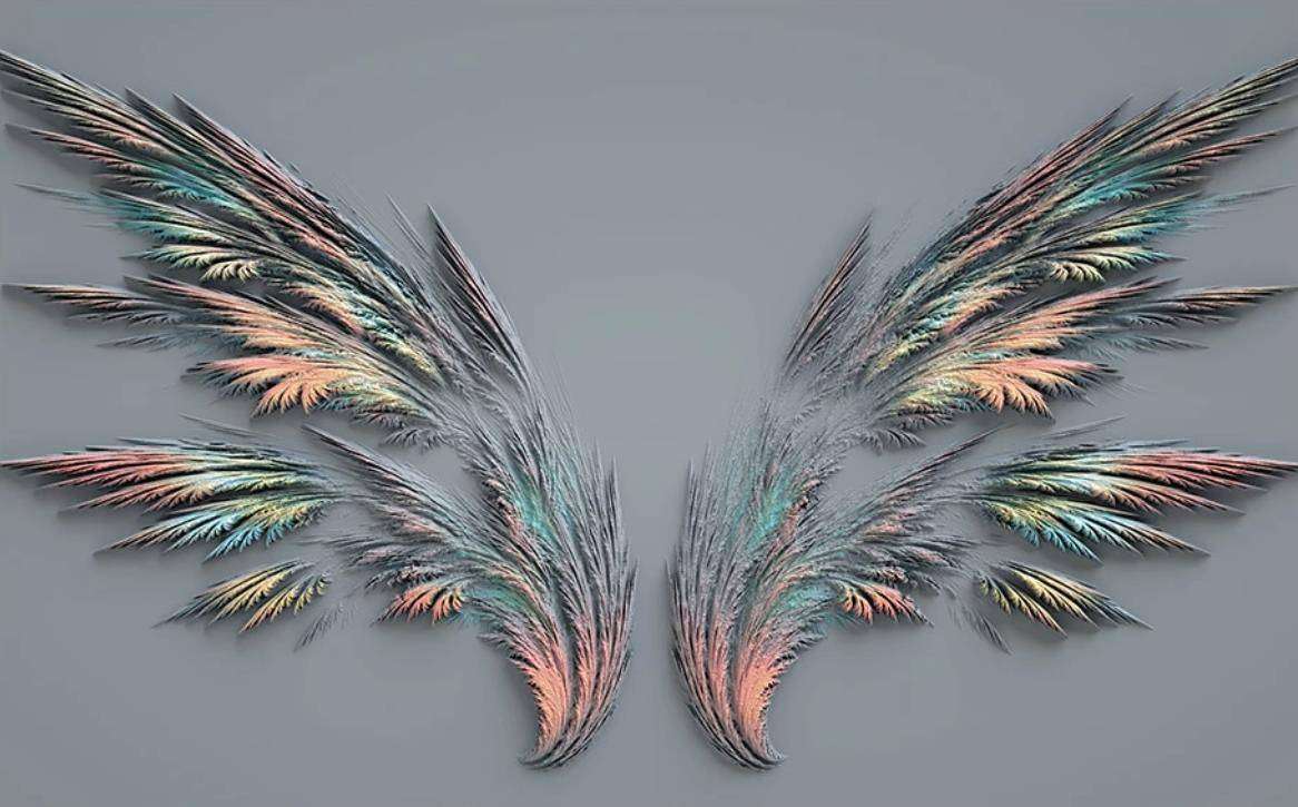 Фотообои в интерьере 3d крылья  15-387 фото