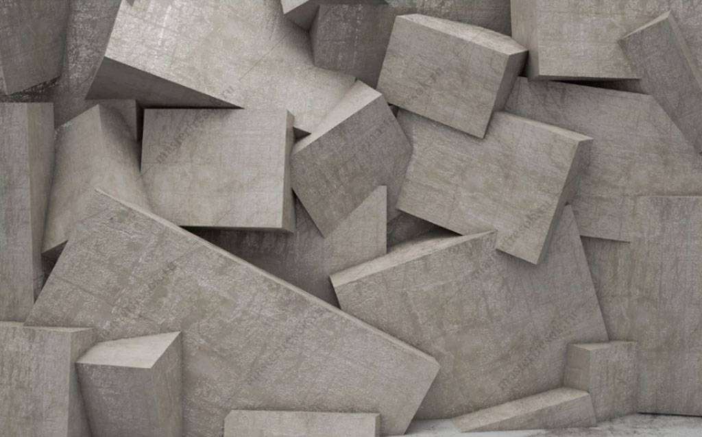 Фотообои в интерьере серая геометрия  15-814 фото