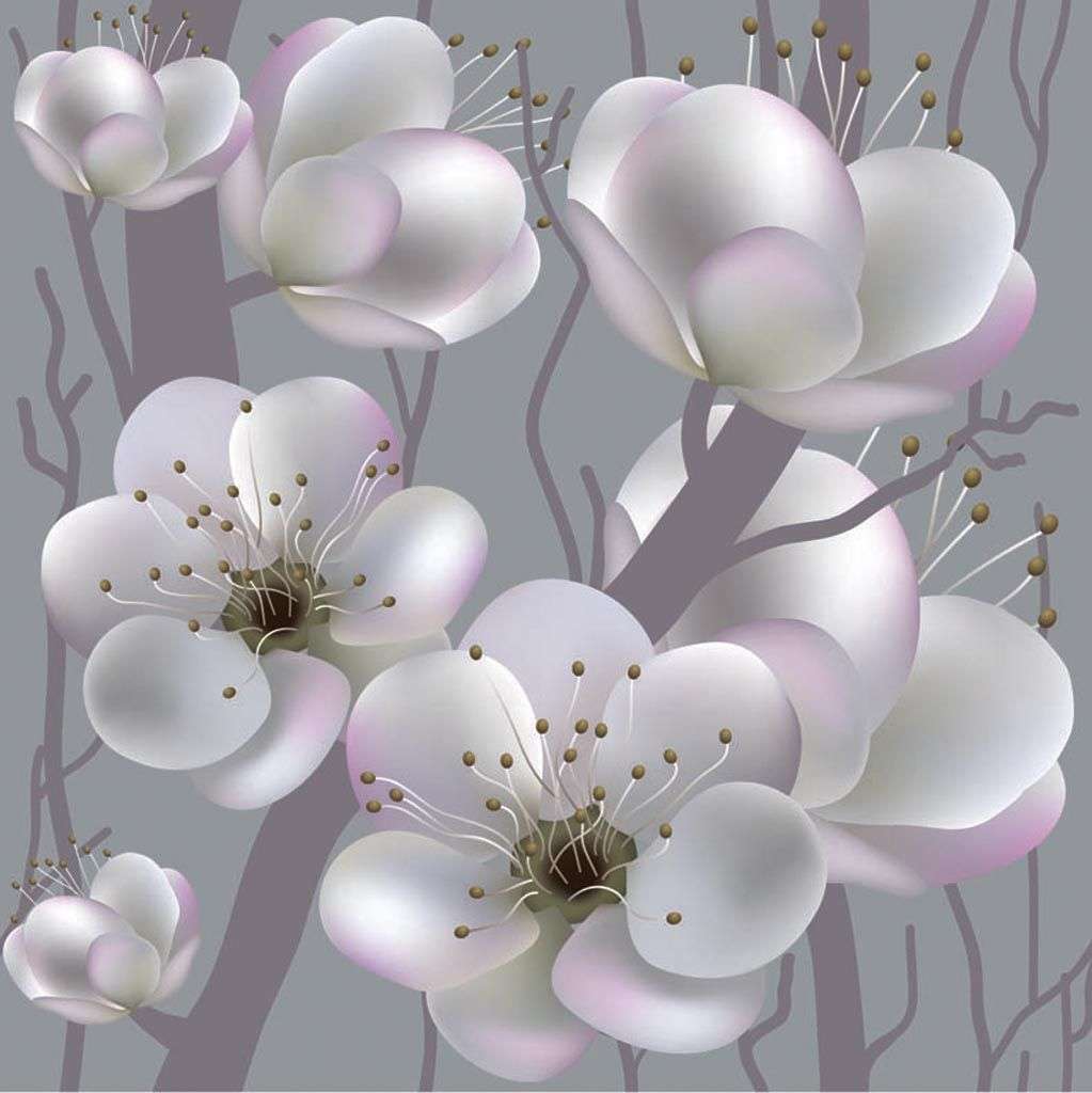 Фотообои в интерьере 3д цветущая вишня  10-805 фото