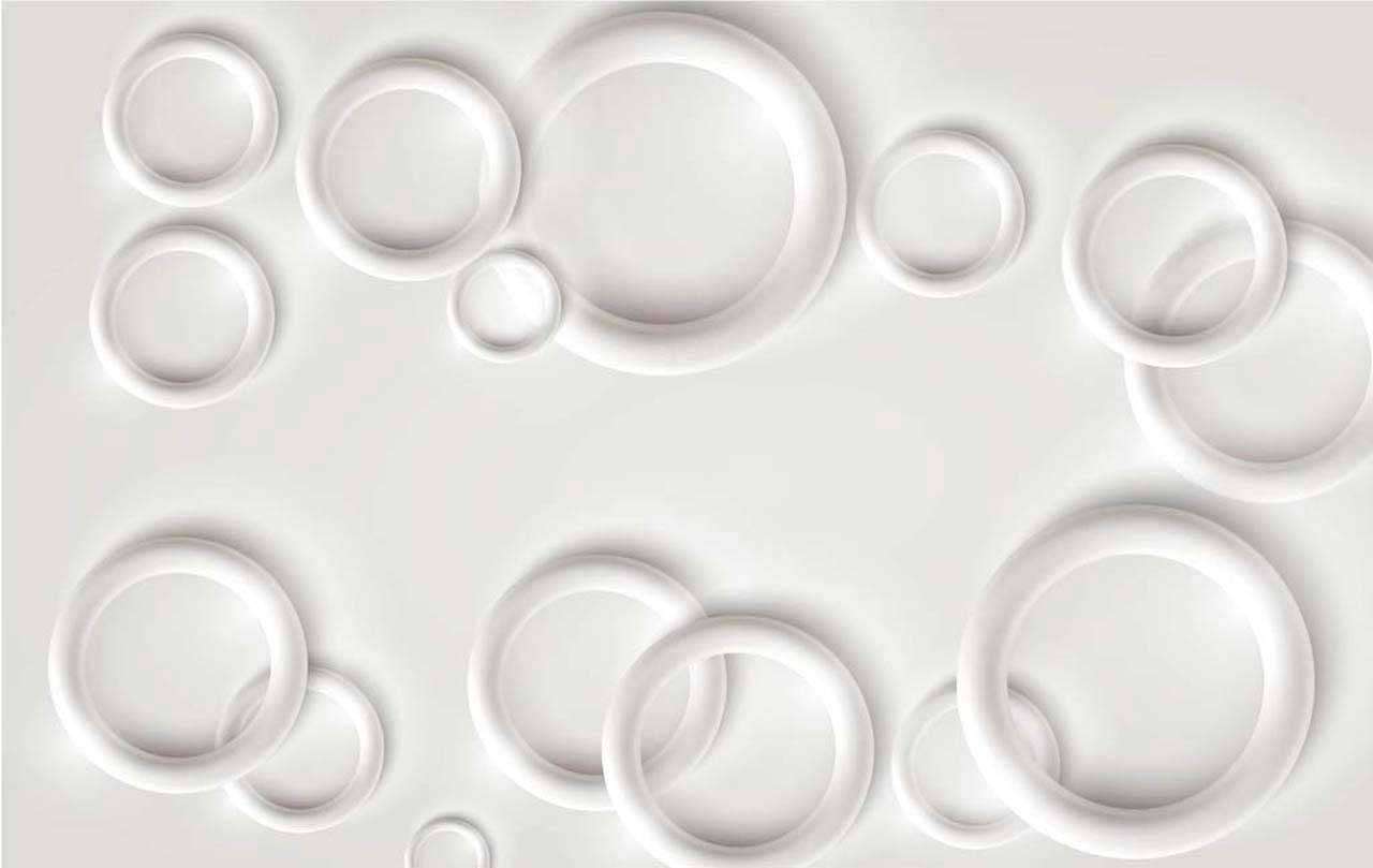 Фотообои в интерьере 3д круги на сером фоне  10-470 фото