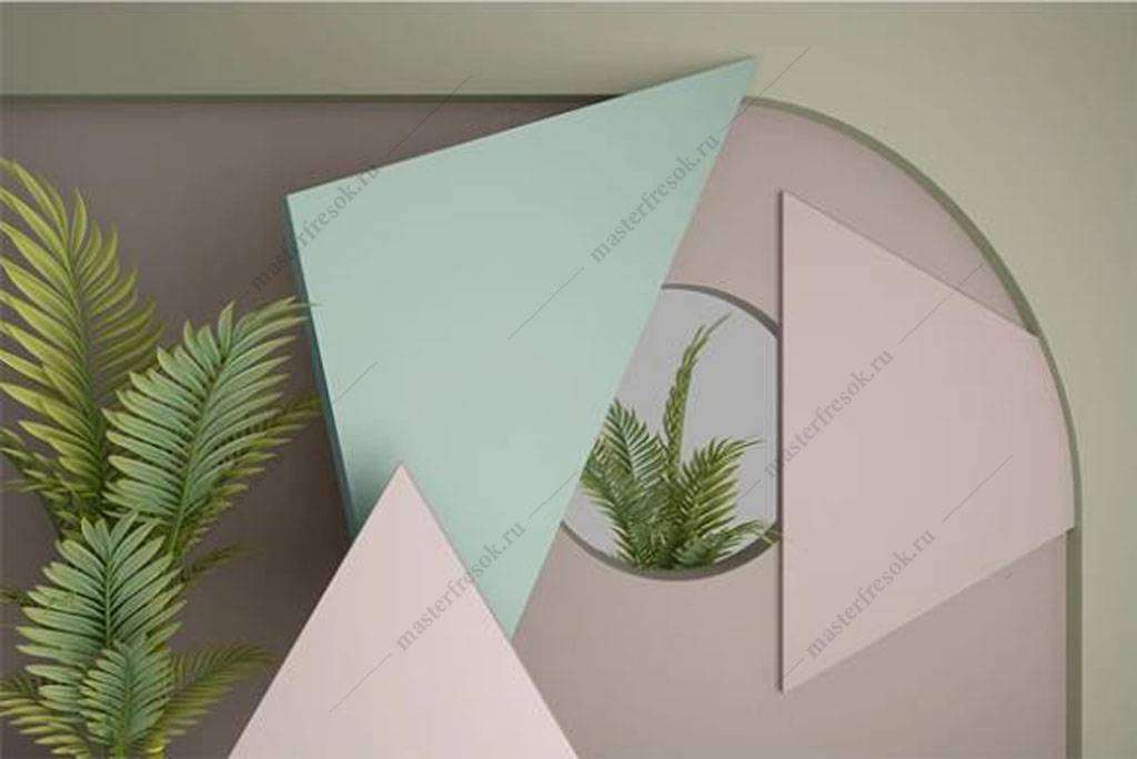 Фотообои в интерьере цветы на стене  16-065 фото