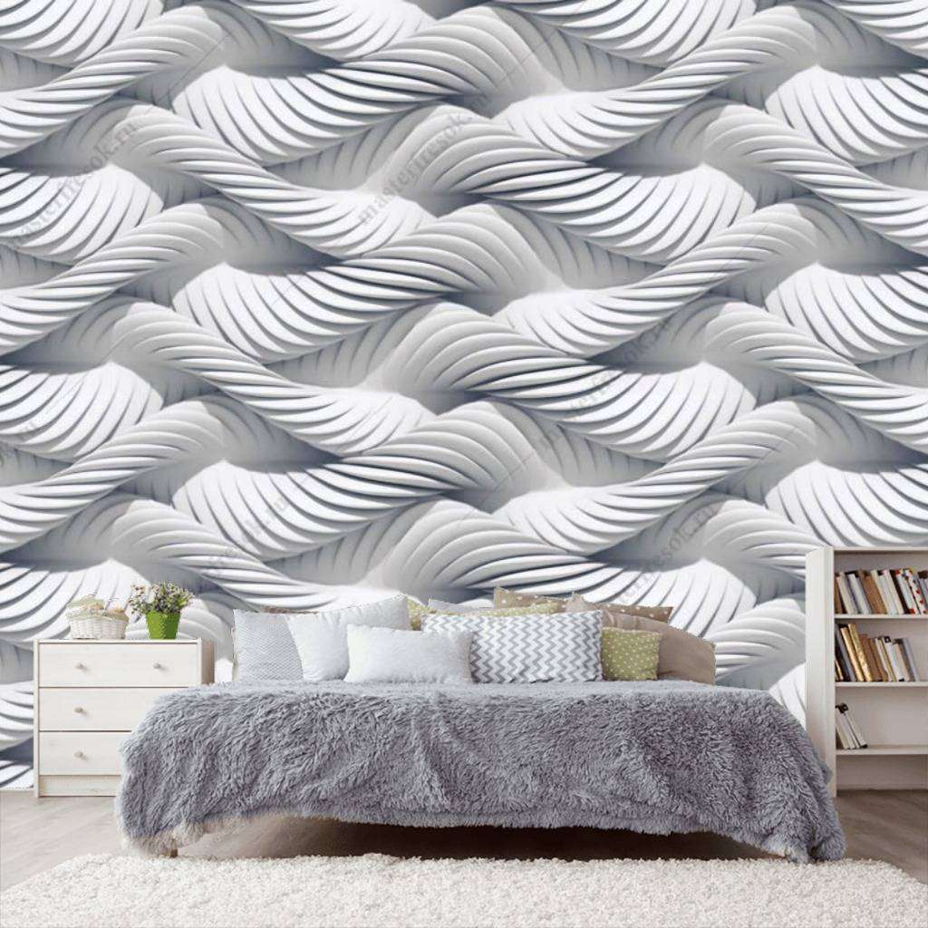 Фотообои в интерьере 3д абстракция волны  10-801 фото