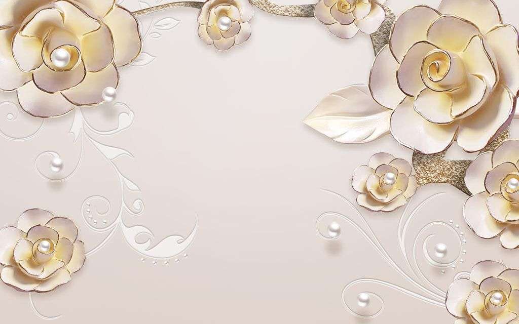 Фотообои в интерьере 3д розы желтые  10-665 фото