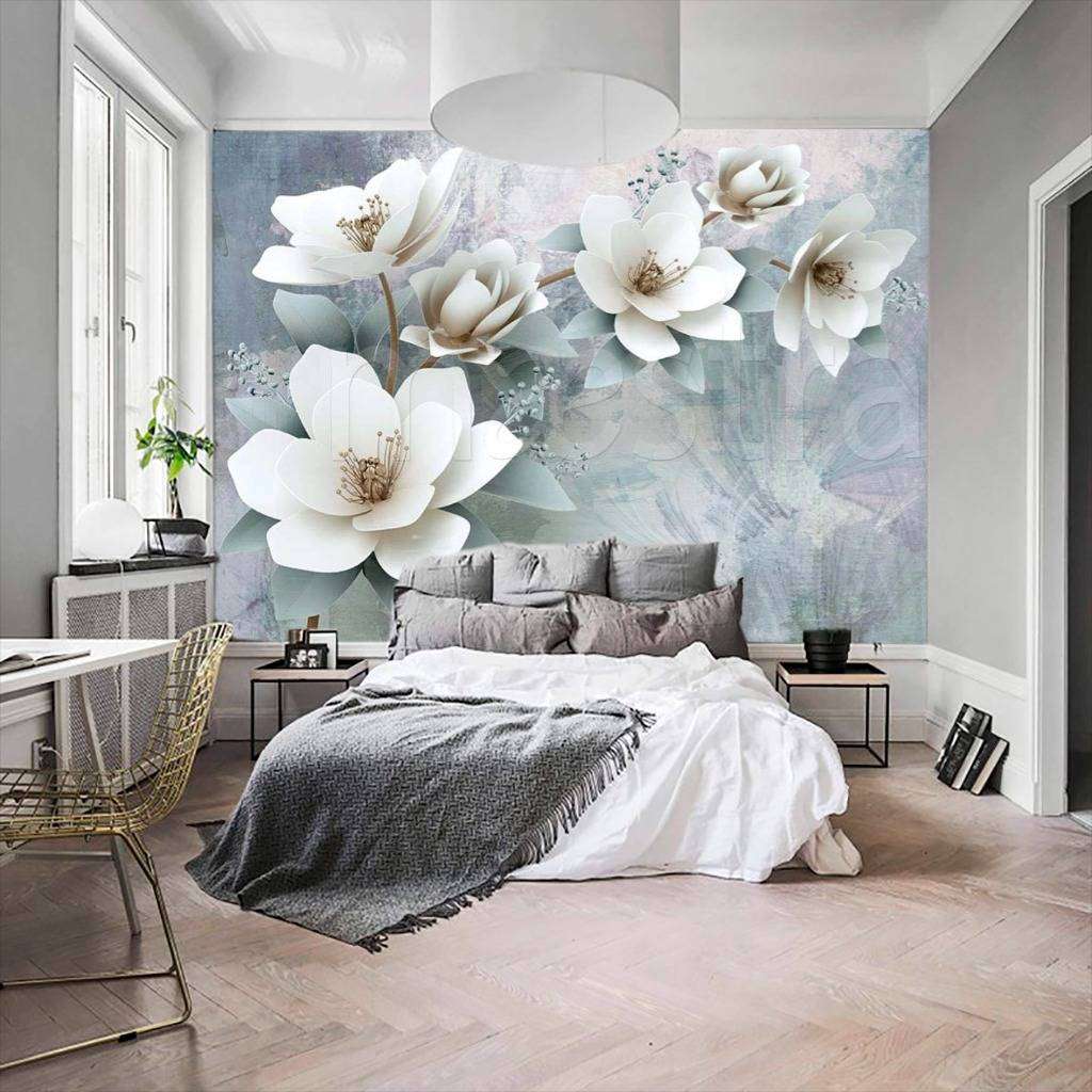 Фотообои Стильная картина маслом трехмерные цветы  15-007