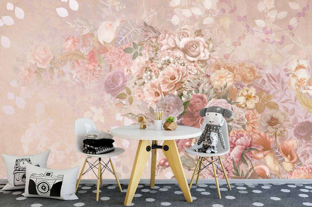 Фотообои в интерьере красивый букет  13-081 фото