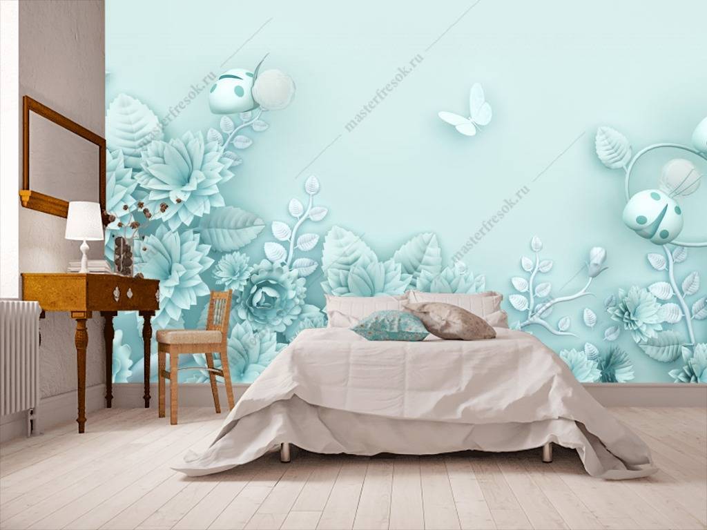 Фотообои 3д бирюзовый фон  10-644