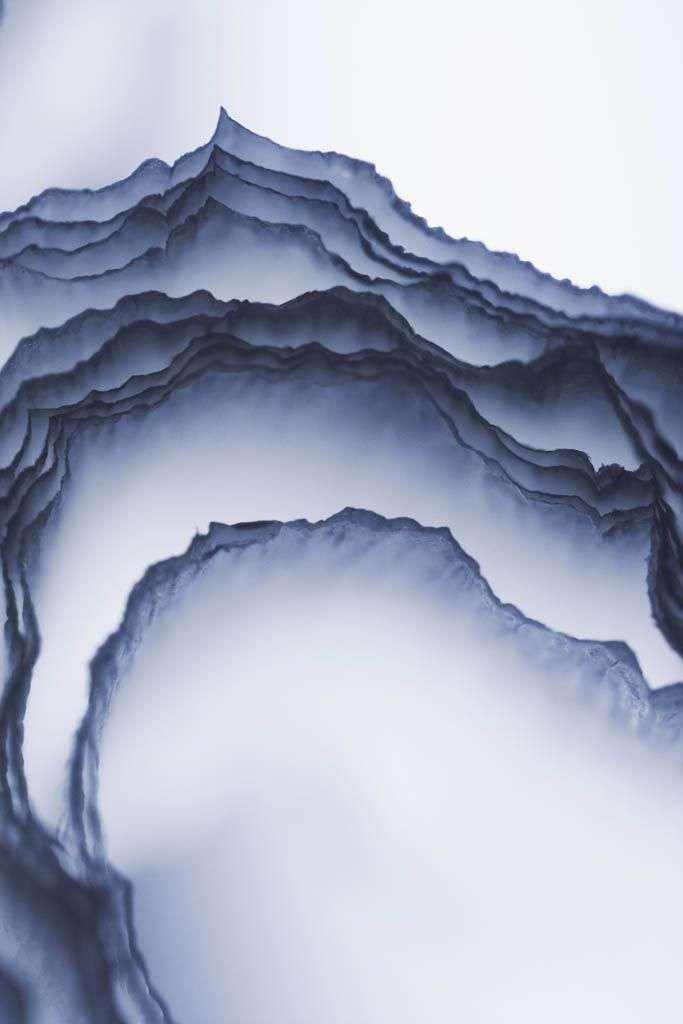 Фотообои в интерьере синяя 3д волна флюид арт  9-1382 фото