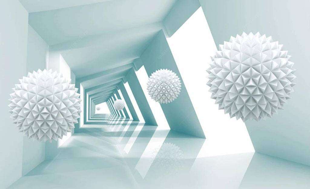 Фотообои в интерьере стереоскопические шары  15-707 фото