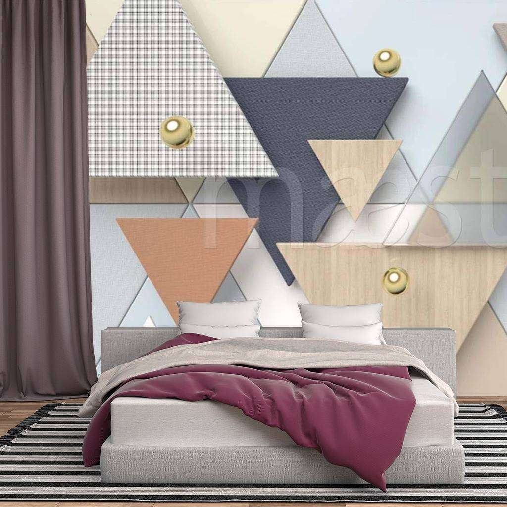 Фотообои в интерьере 3д стереоскопический геометрический треугольник  15-012 фото