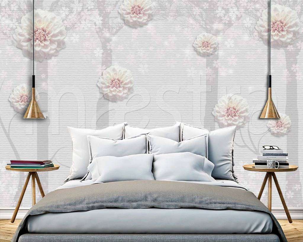 Фотообои Стереоскопические деревья с нежными цветами  7-488