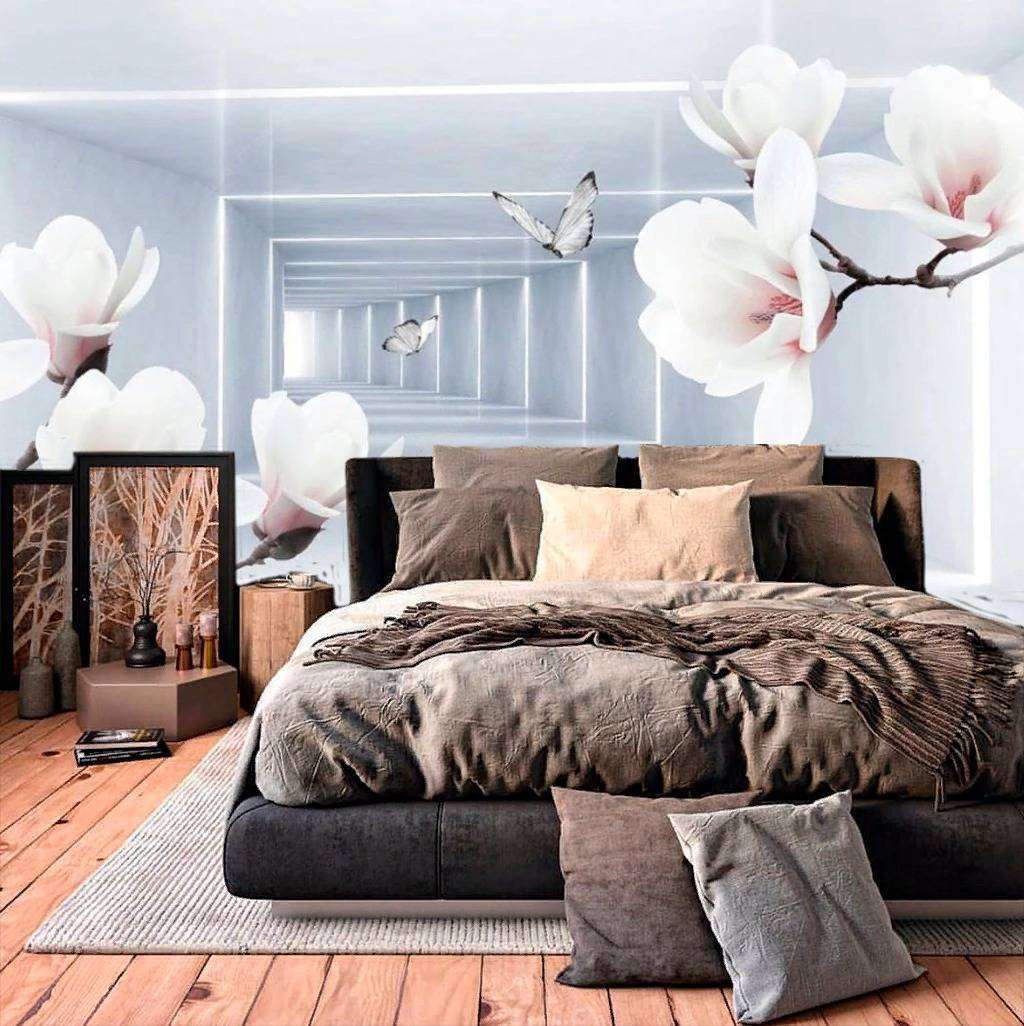 Фотообои в интерьере цветы в тоннеле  15-720 фото