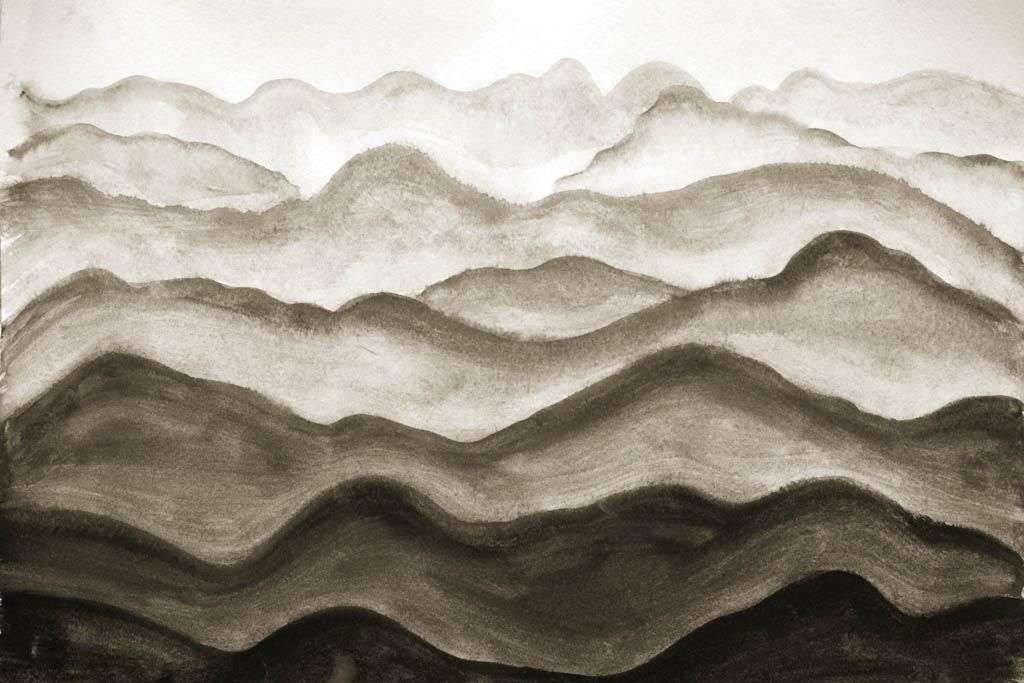 Фотообои в интерьере серо-черные холмы  9-1363 фото