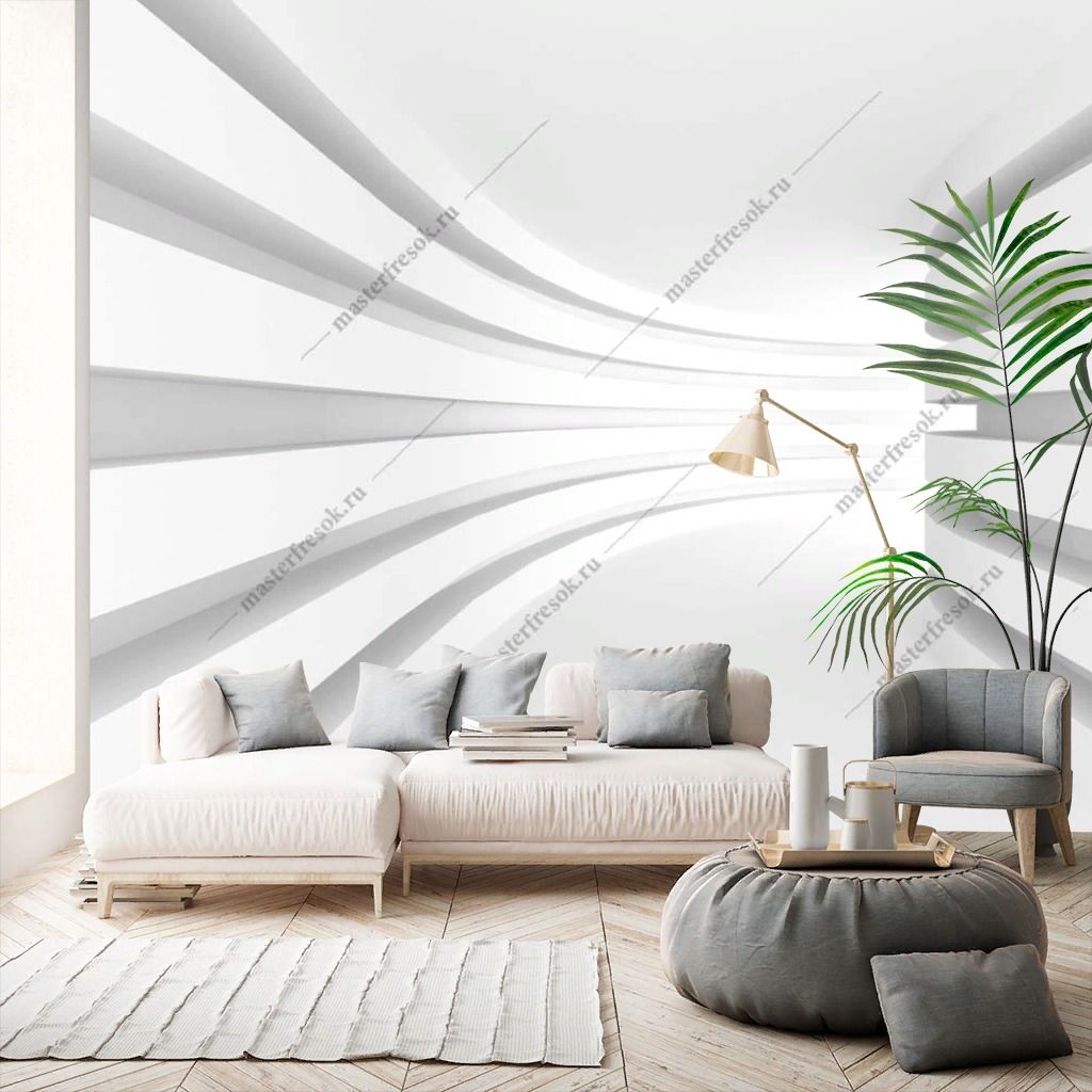 Фотообои Белый фон - тоннель  10-962