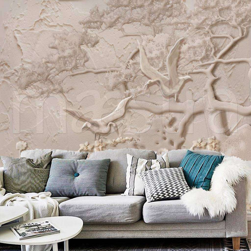 Фотообои Стереоскопическое дерево с птицами  7-514