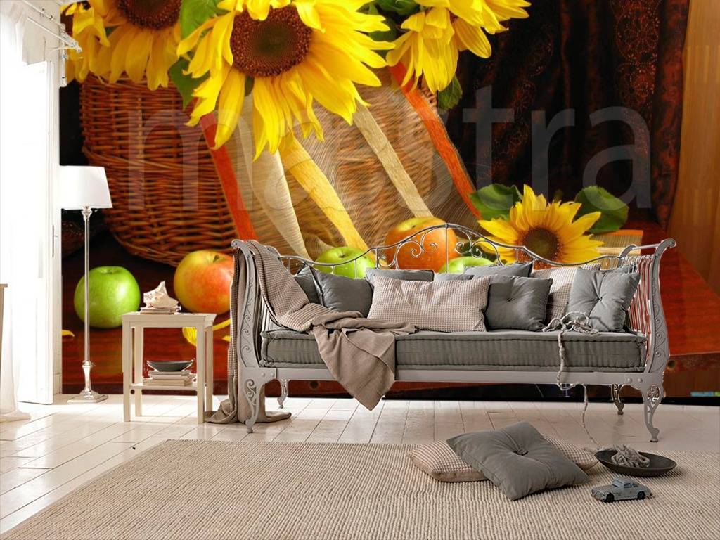 Фотообои Подсолнухи в корзине  3-189