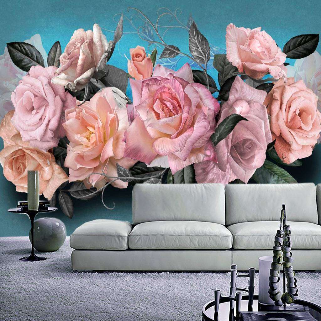 Фотообои Бесшовные обои на стену:  Яркие розы. Артикул: 13-084  