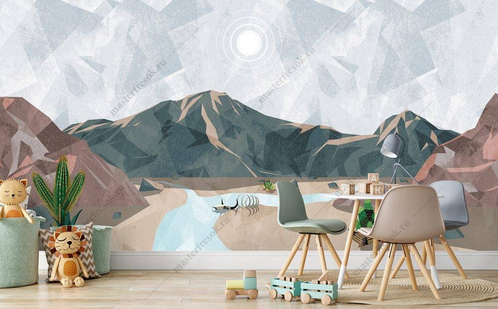 Фотообои Полигональные горы 3д  9-1257
