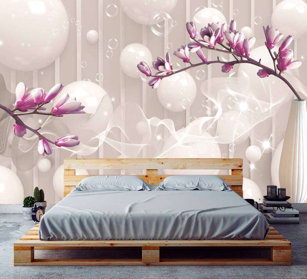 Фотообои в интерьере веточки цветов  10-603 фото