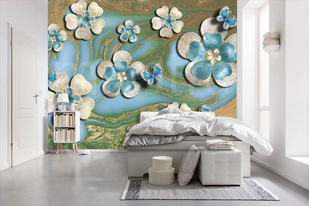 Фотообои 3д цветы в разводах  10-542