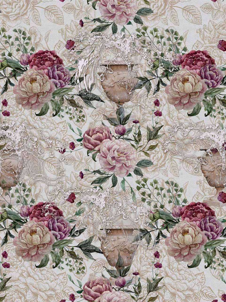 Фотообои в интерьере фон с цветами  7-188 фото