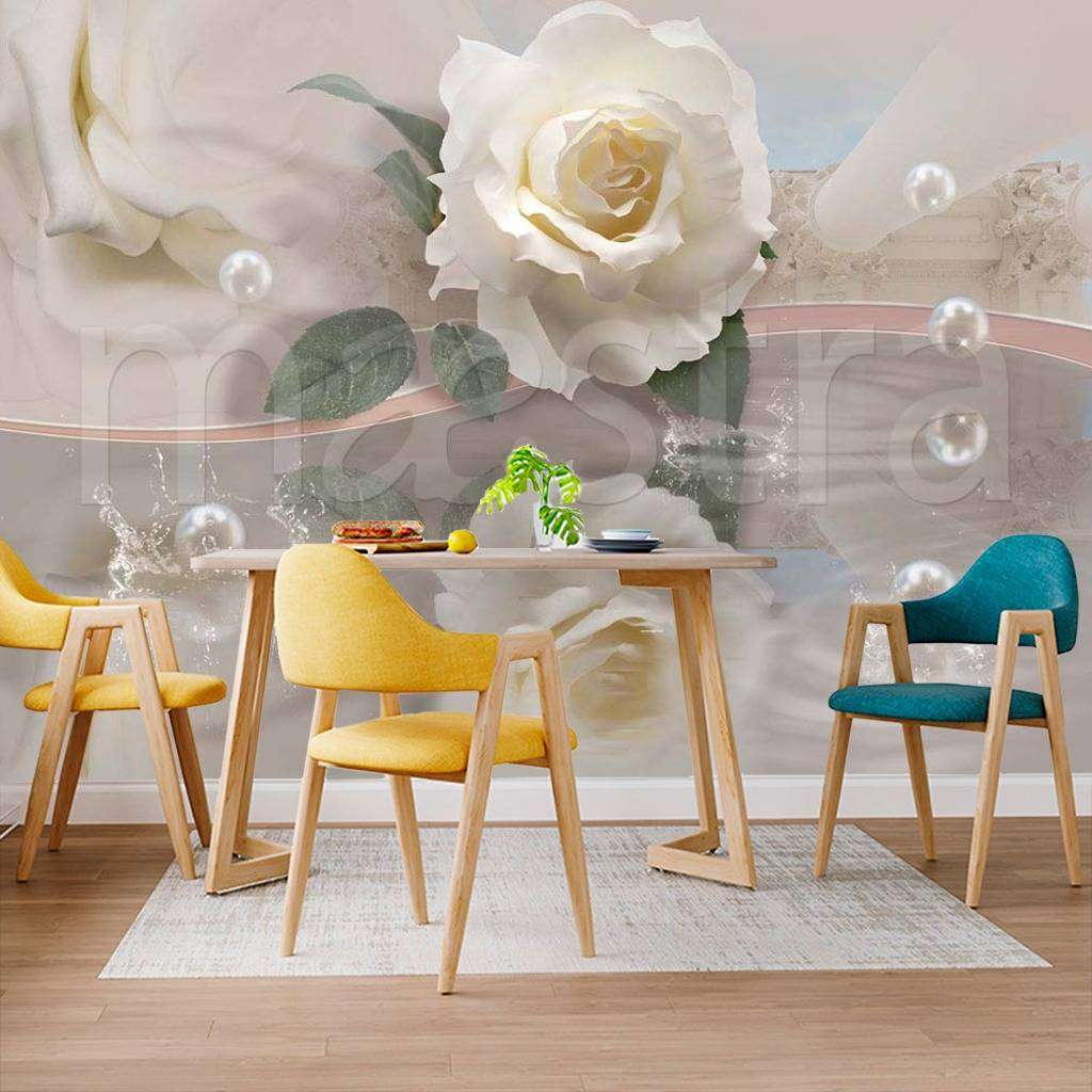 Фотообои 3д роза в отражении  7-691